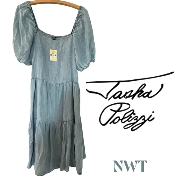 NWT.- Tasha Polizzi Dolly Tencel Denim Dress - SZ S (runs big) - Picture 4 of 15